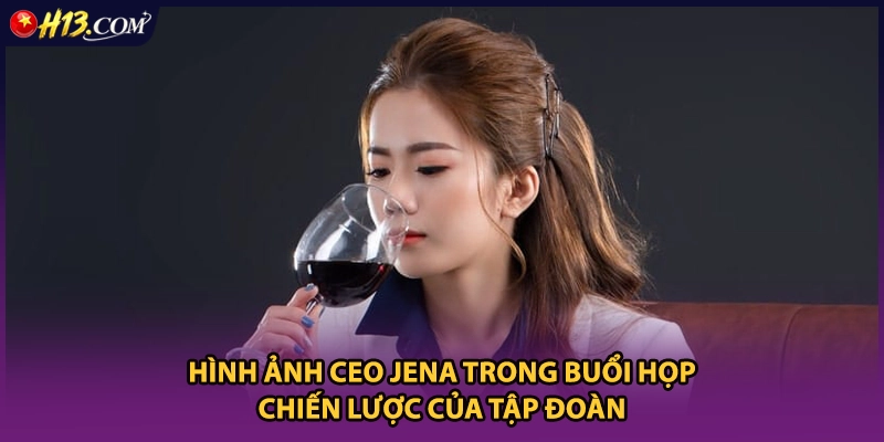 Hình ảnh CEO Jena trong buổi họp chiến lược của tập đoàn